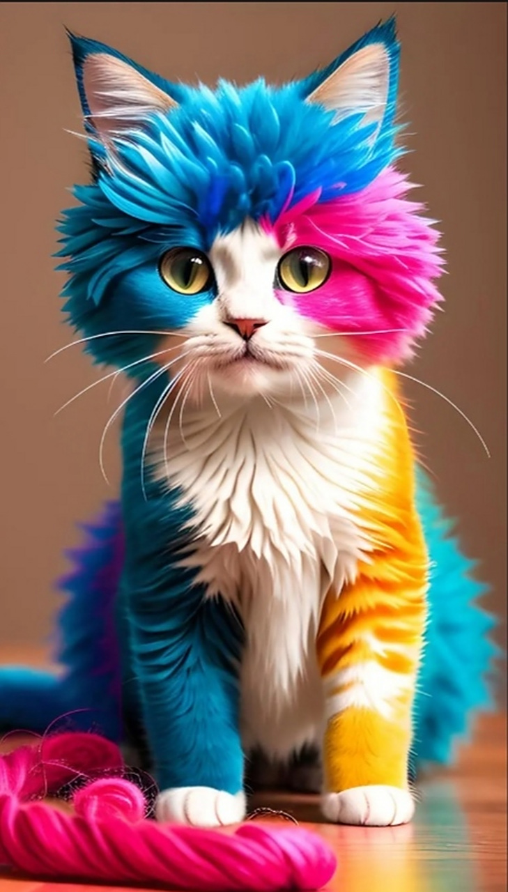 原创# 一只五彩斑斓的猫  天空在它的眼里,地狱在它的心中.