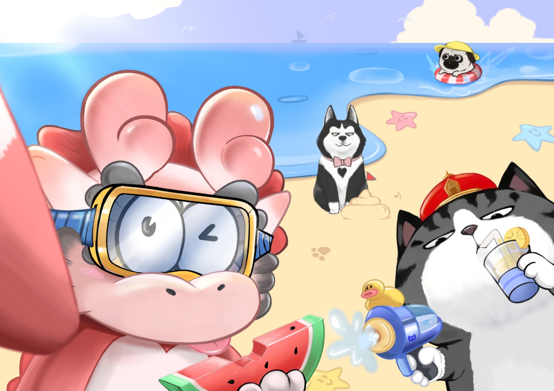 夏天当然是……[三哈][三哈][三哈][三哈]#吾皇巴扎黑##吾皇猫##夏天