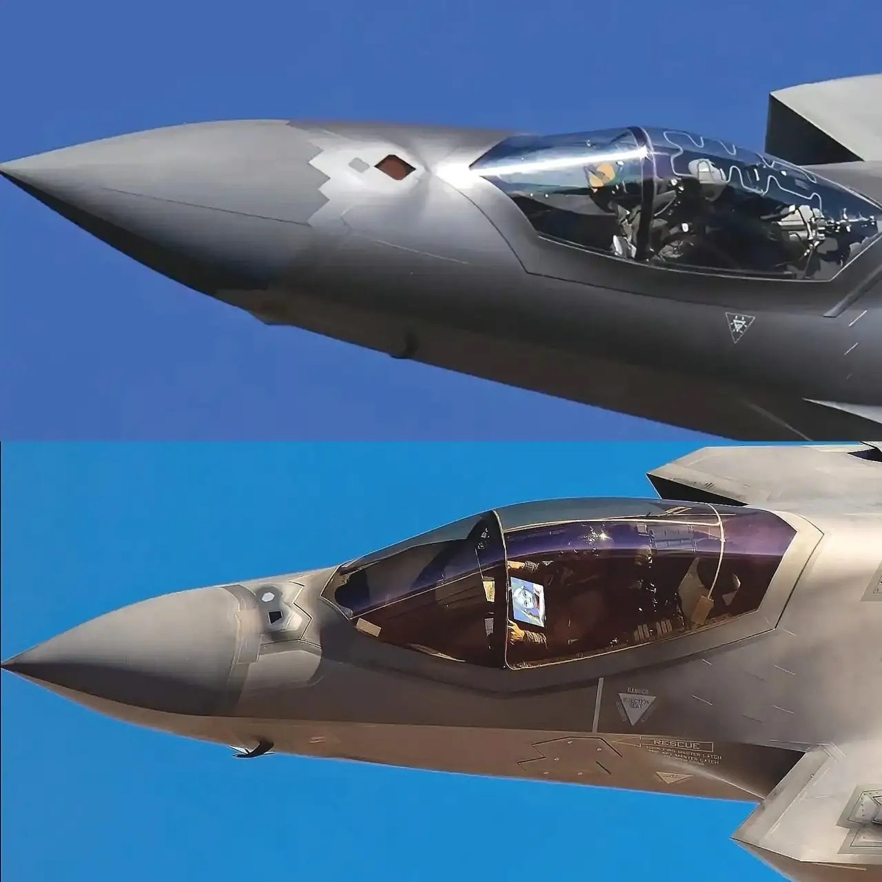 可以明显看到,歼20的雷达罩比f35大很多,意味着歼20的雷达直径更大