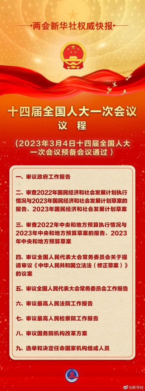 两会 今天上午9时,第十四届全国人民代表大会第一次会议在人民