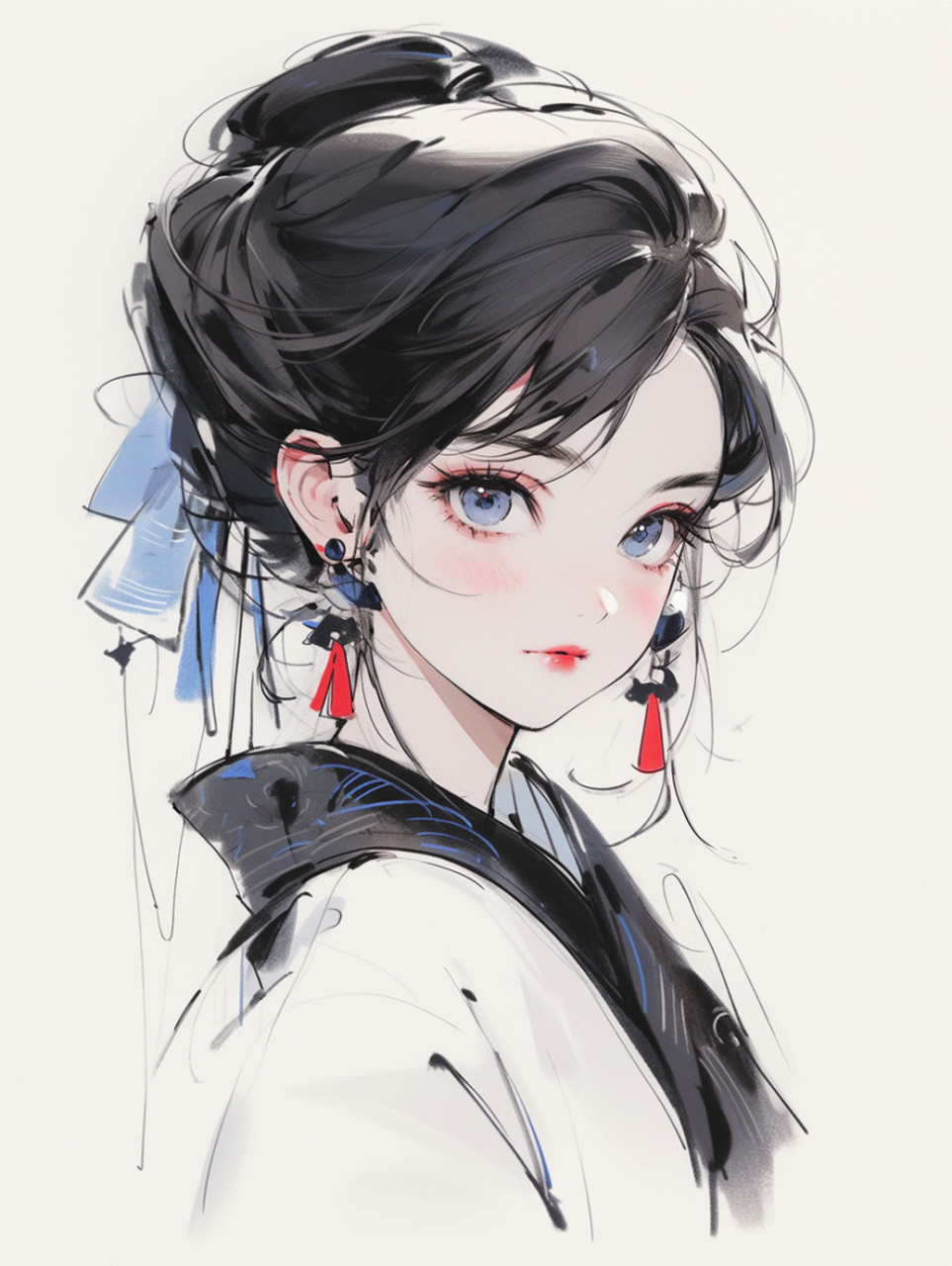 midjourney|国风马克笔插画 676767 #绘画欣赏