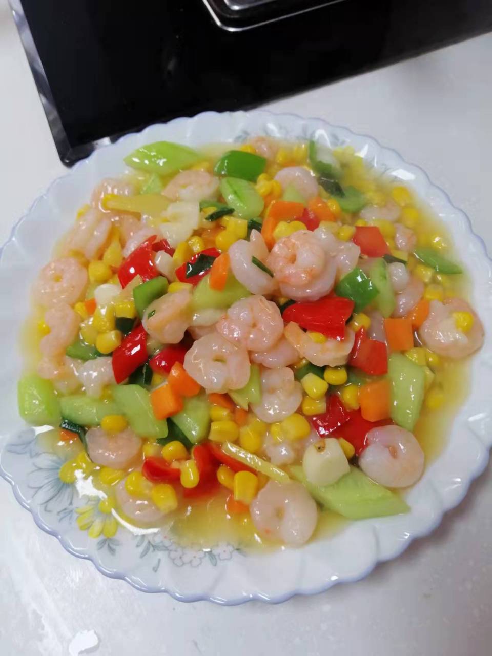 盐城旅游名菜 玉米粒炒虾仁