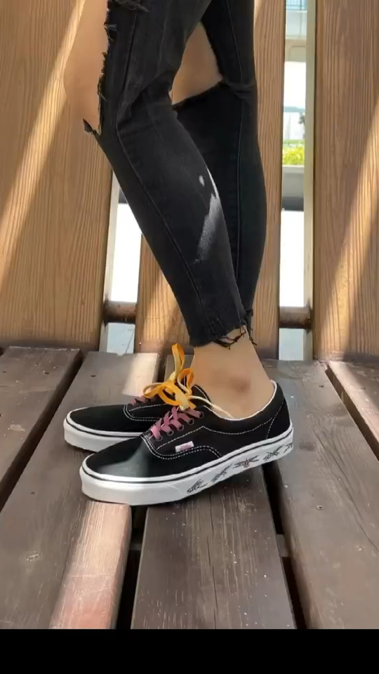 vans era 鞋边蜻蜓涂鸦 还有渐变色鞋带