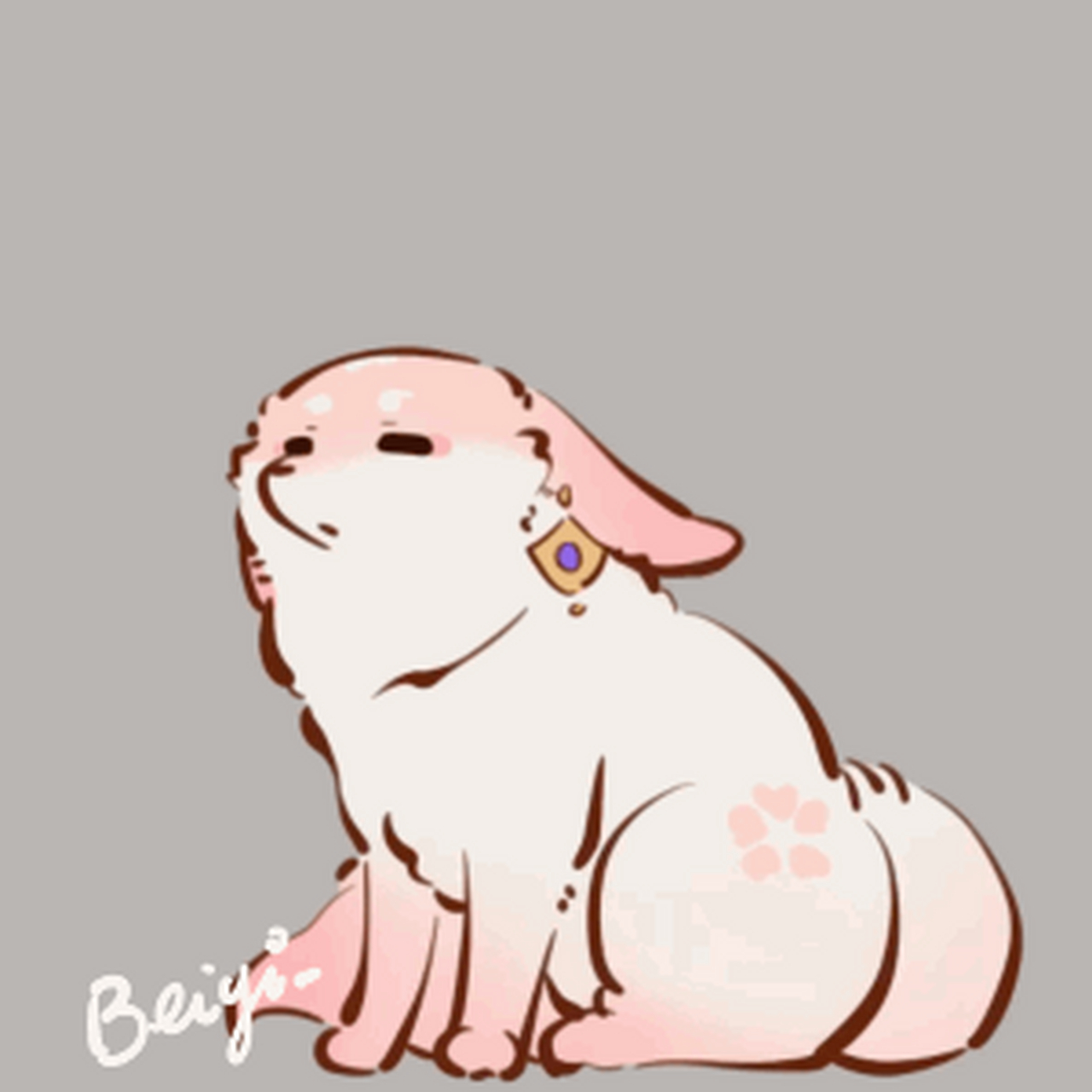 这粉狐狸看起来不太聪明的样子!#原神