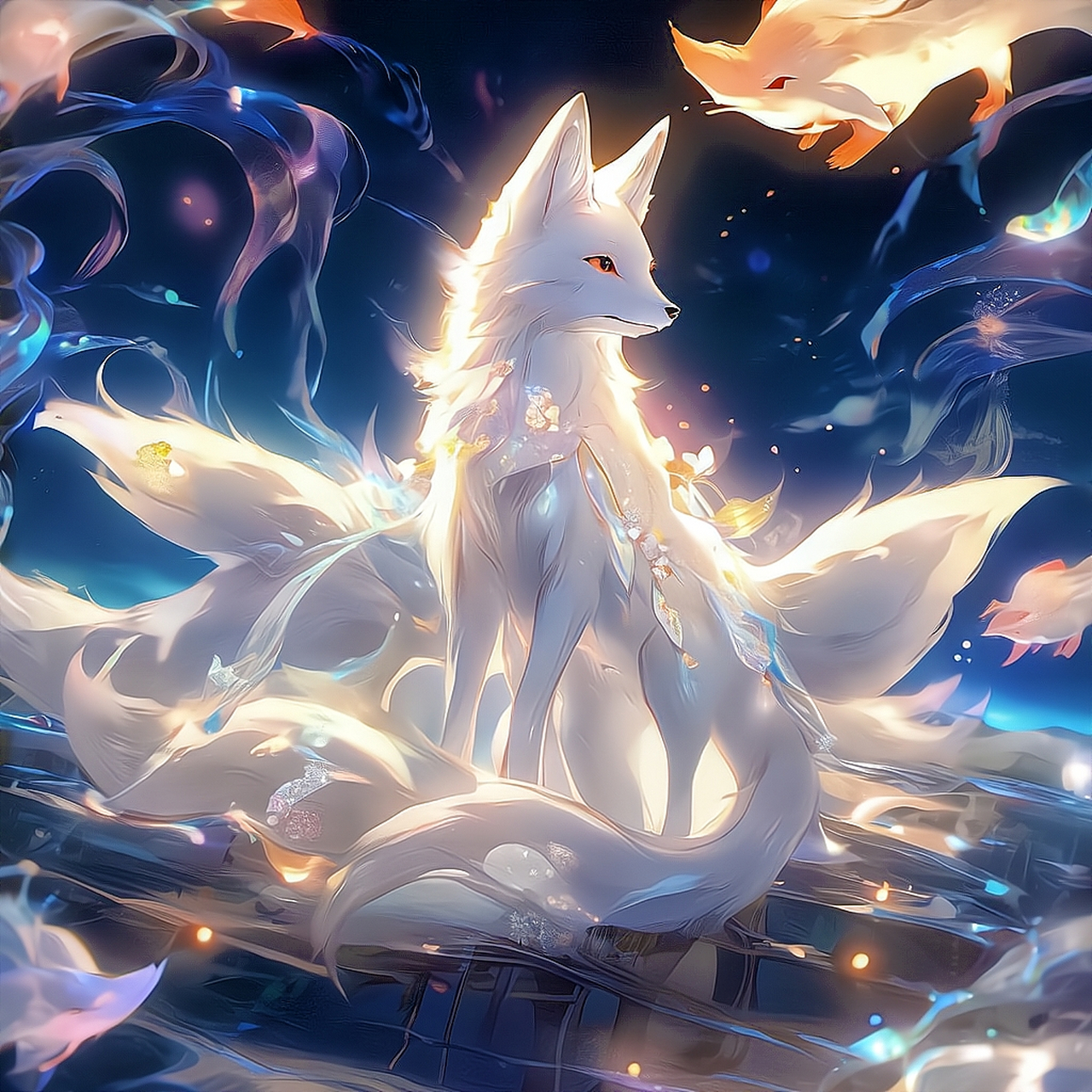 九尾狐#ai绘画# #神话# #山海经