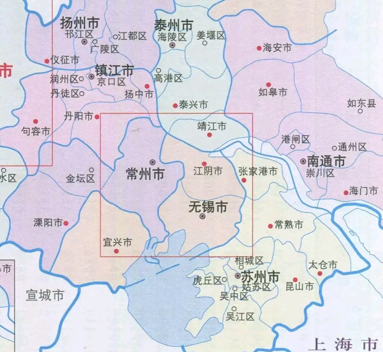 苏锡常地图分界图片