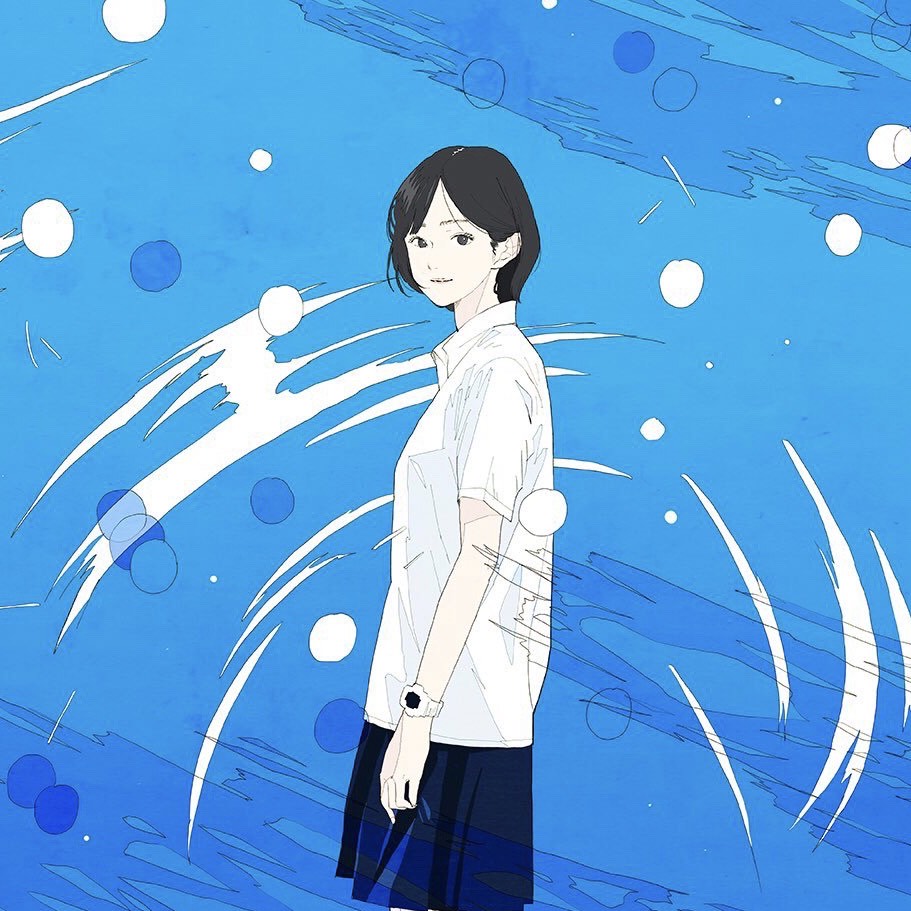 迷恋蓝调的纯情少女/漫画头像
