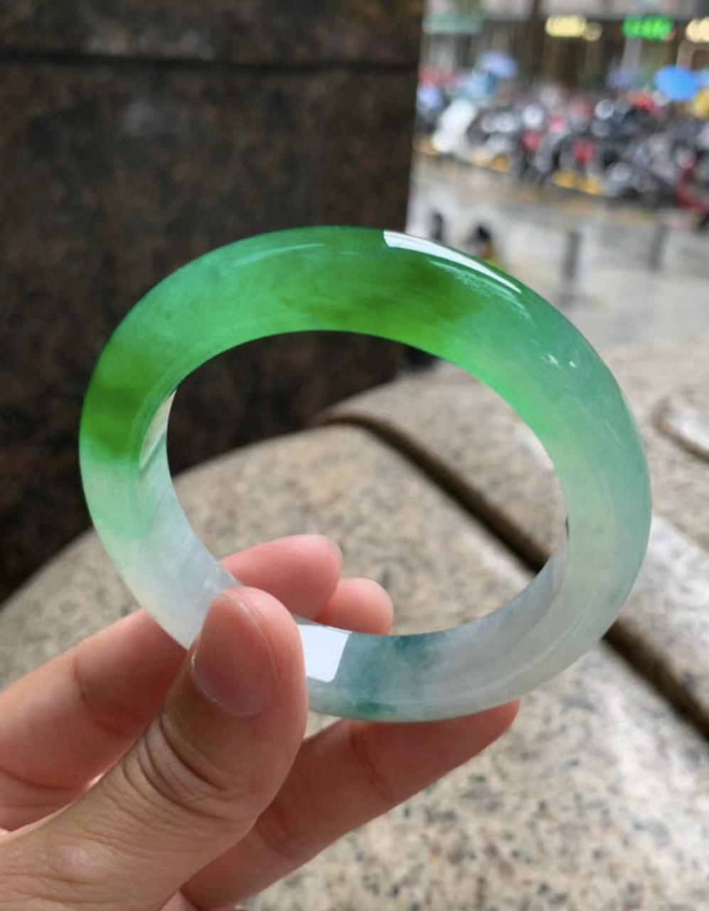 正阳绿翡翠手镯料子#翡翠# #传统文化# #翡翠手镯