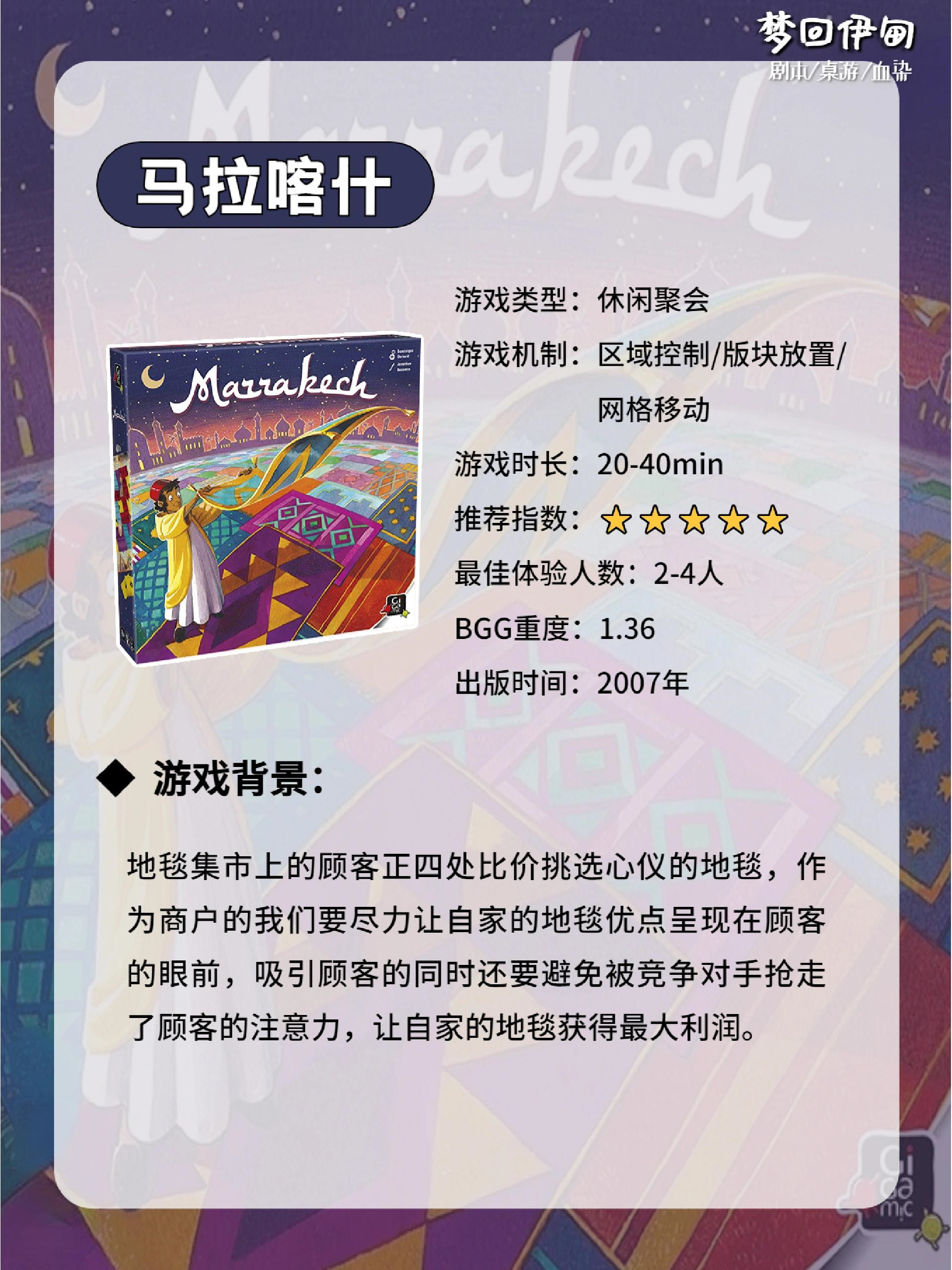 《马拉喀什》是一款规则有趣的拼图类桌游!