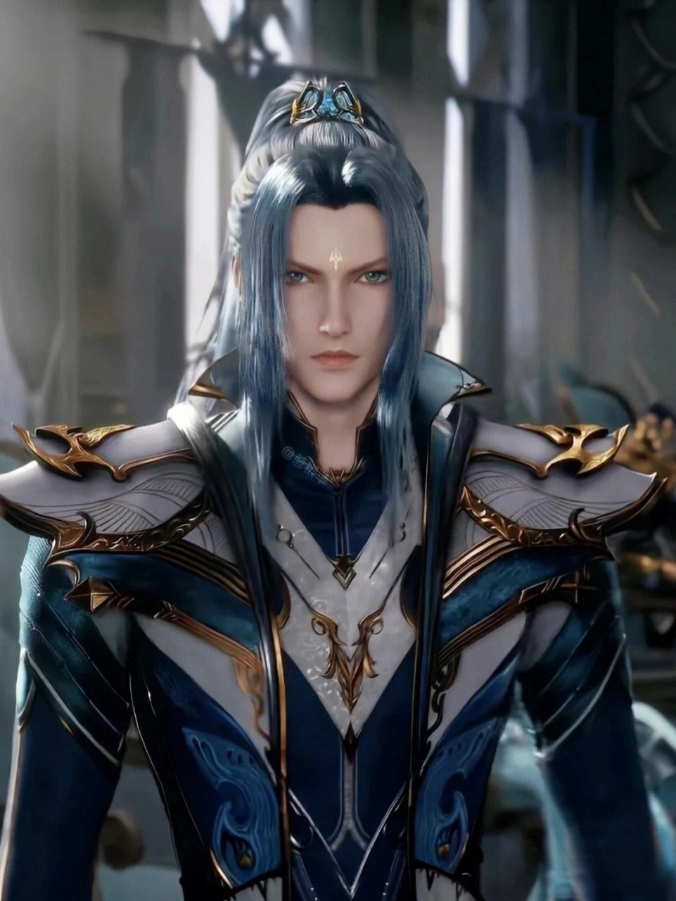 邪眸白虎戴沐白,白虎兽武魂,年龄最大,此时是魂尊级别.