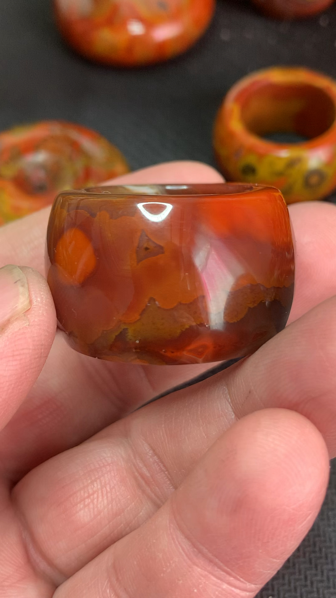 战国红玛瑙扳指戒指