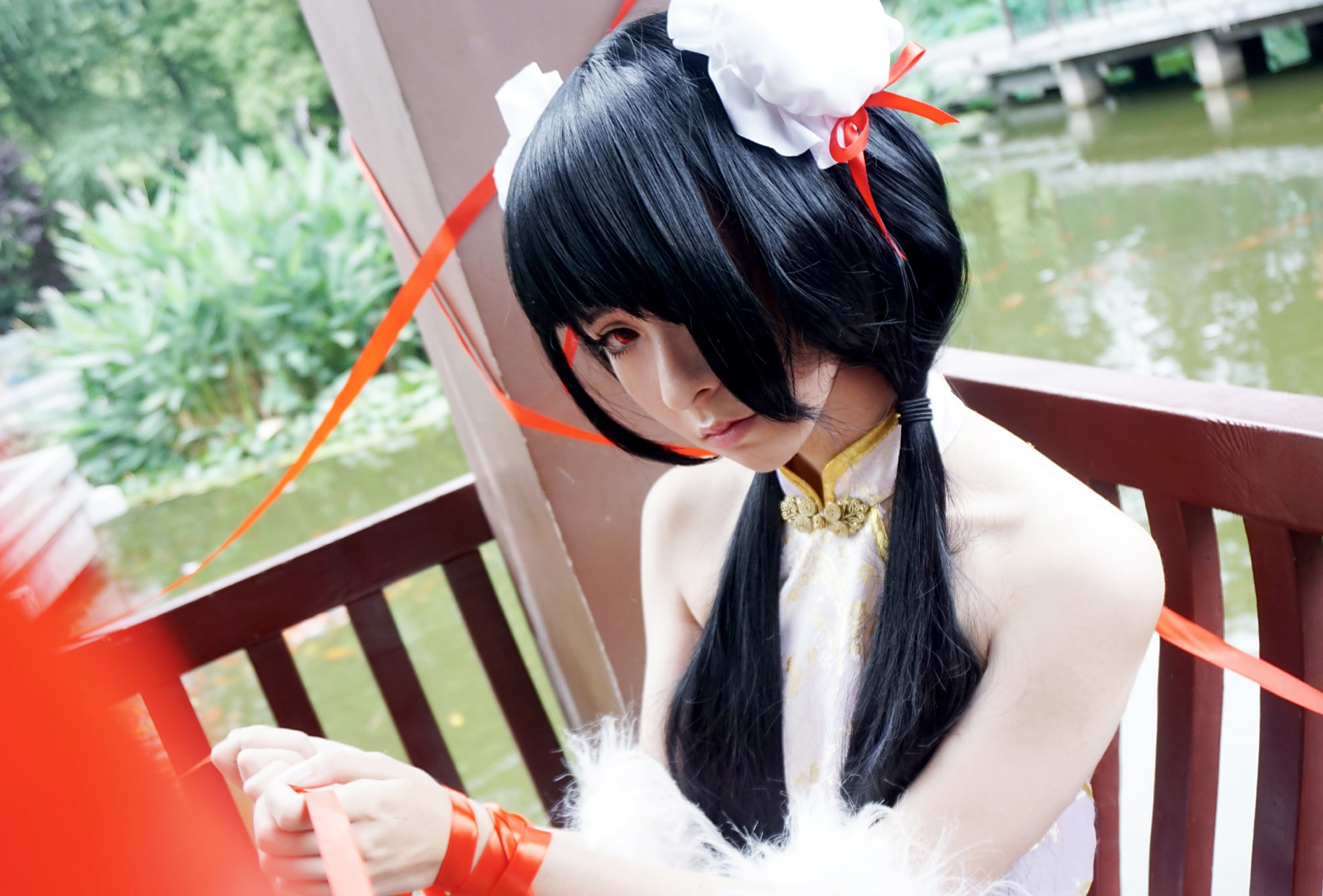 cosplay:被红色胶带绑住双手的旗袍时崎狂三,请放弃挣扎乖乖听话