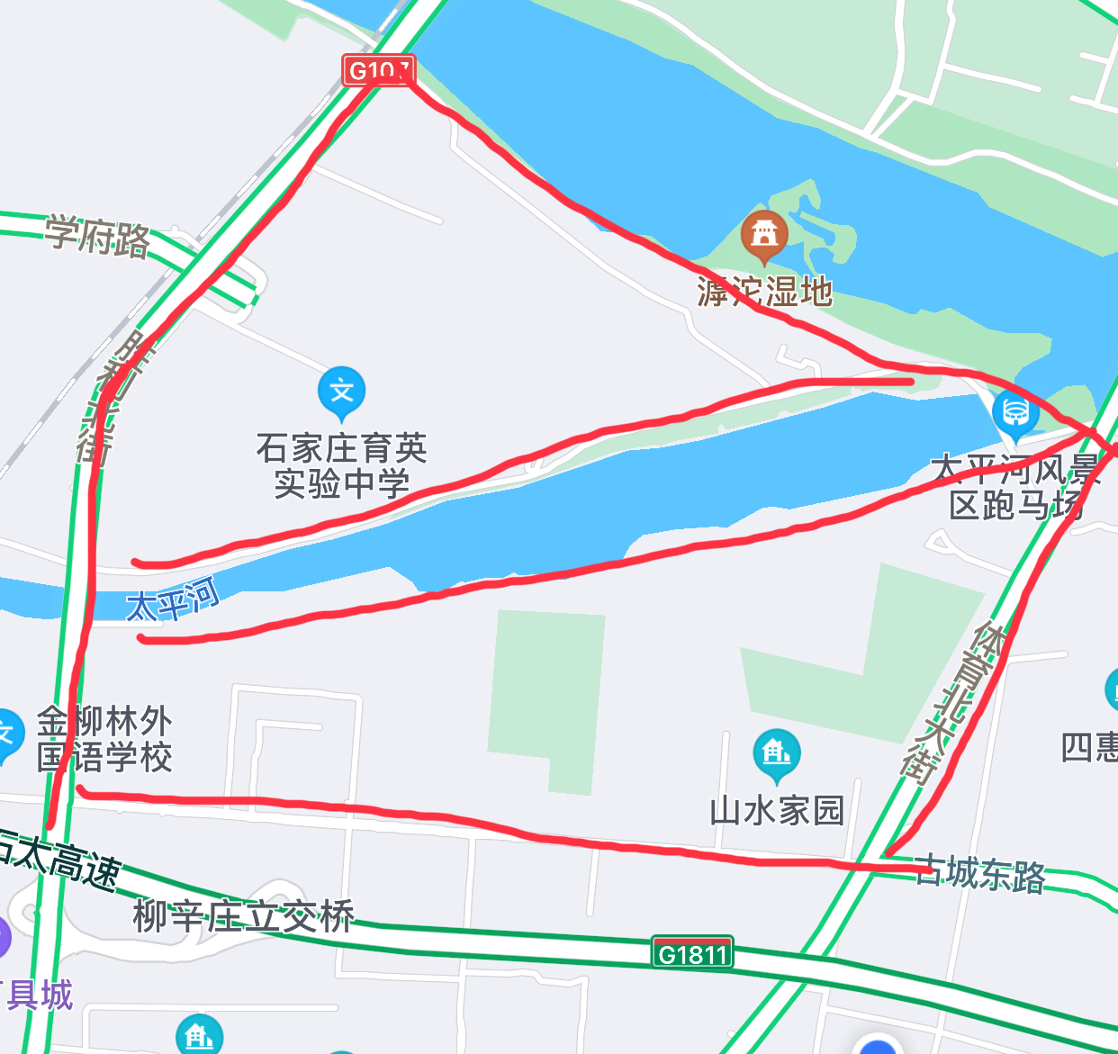 滹沱河生态走廊路线图图片