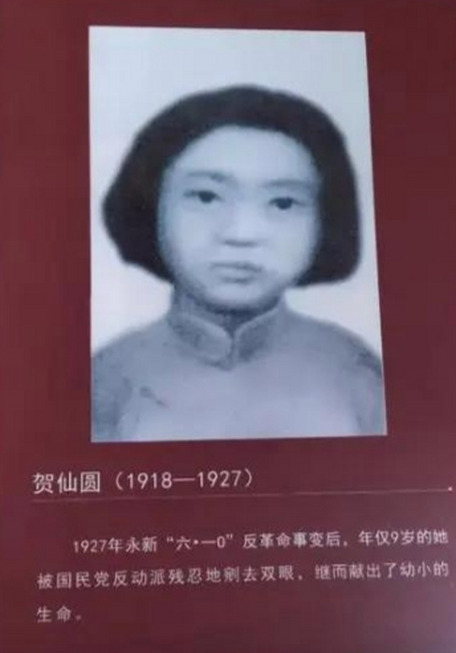 贺仙圆,江西永新县人,她是和敏学,贺子珍,贺怡的