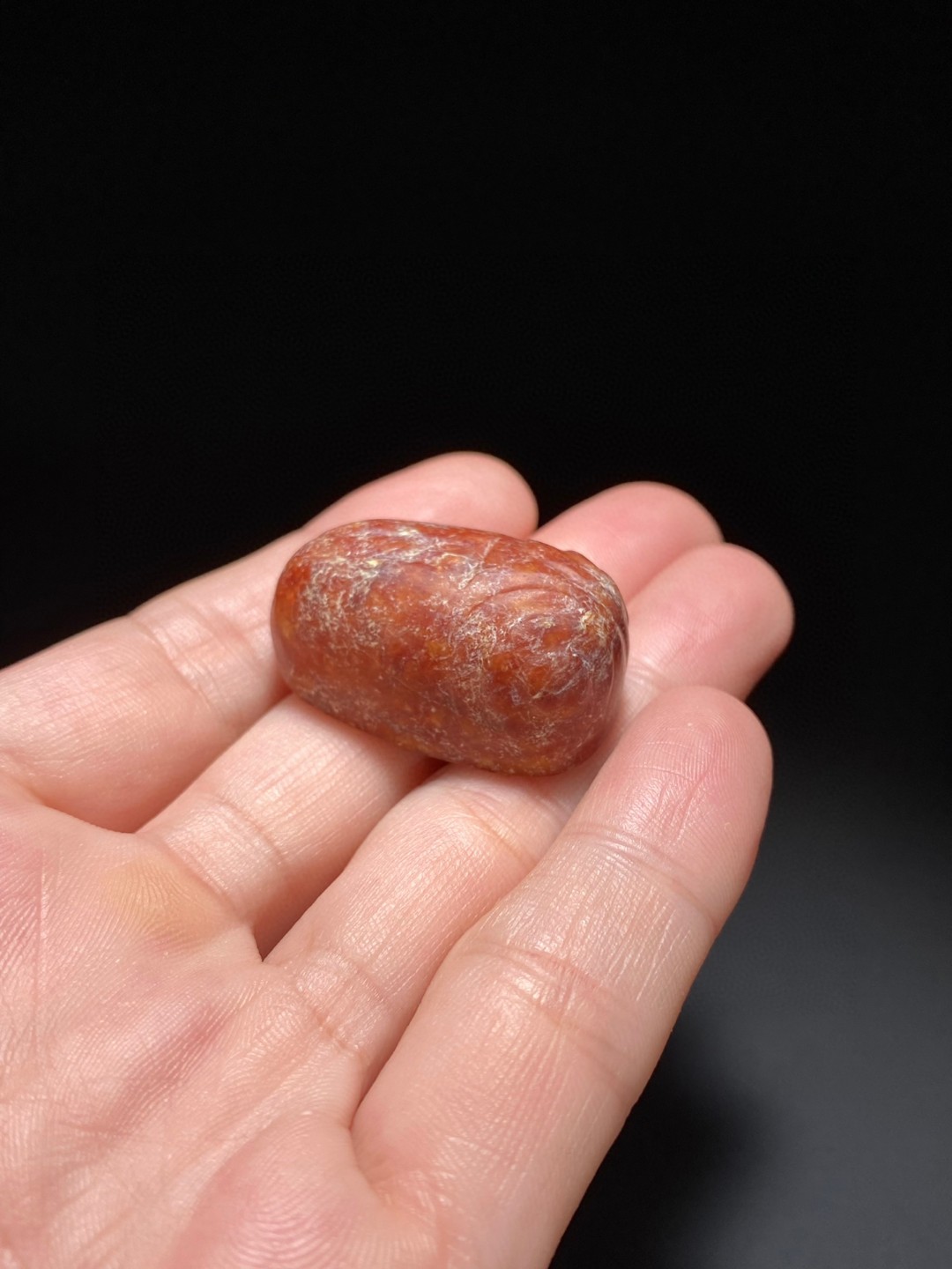 文化期 红沁 玉蚕 玉蝉蛹 把件 挂件