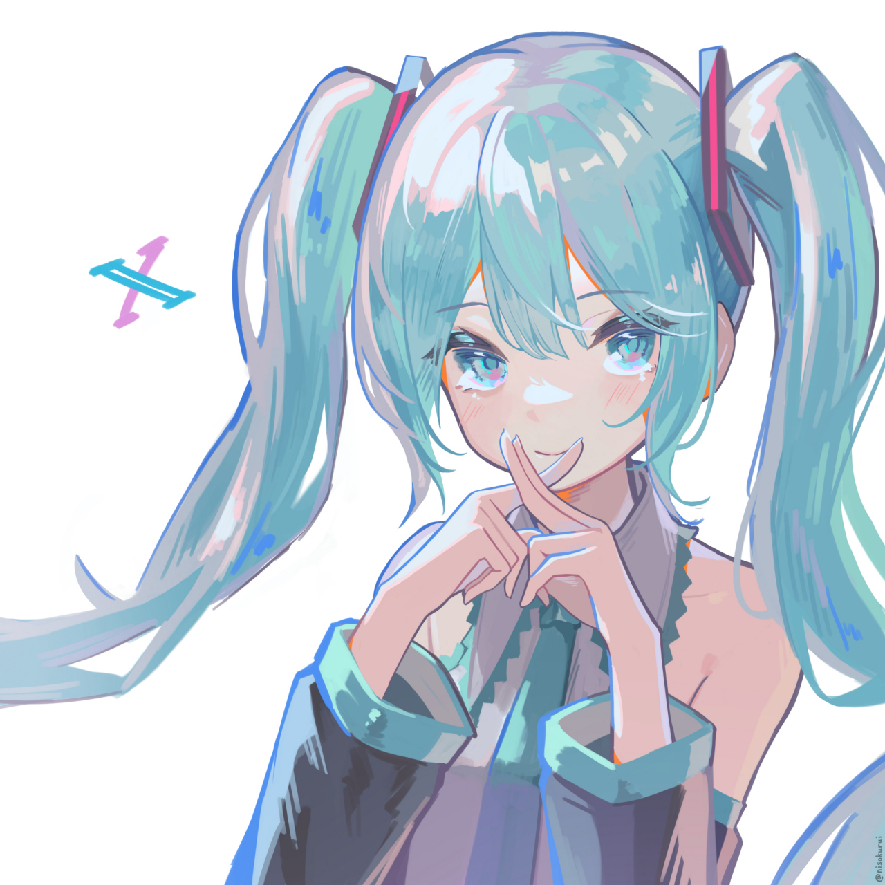 初音未来:达咩 画师:二足類#二次元美图# #我爱二次元# #初音未来