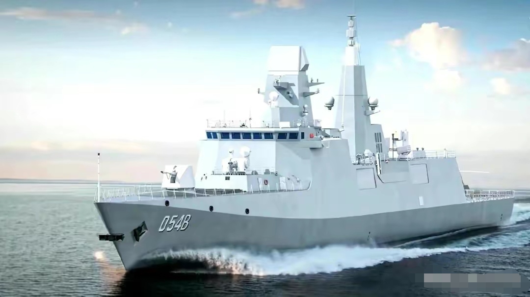 054b护卫舰初露真容,女青年花落谁家?