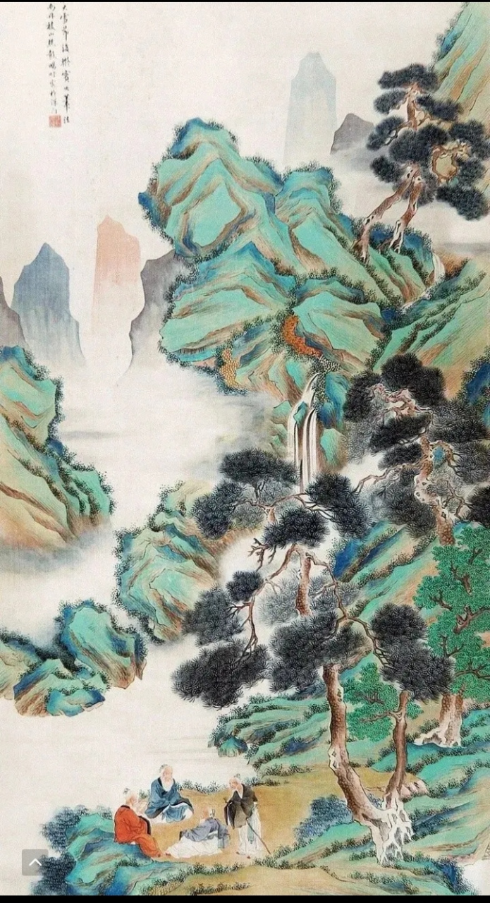 彭旸(1859,四川丹棱人)青山绿水的画作分享