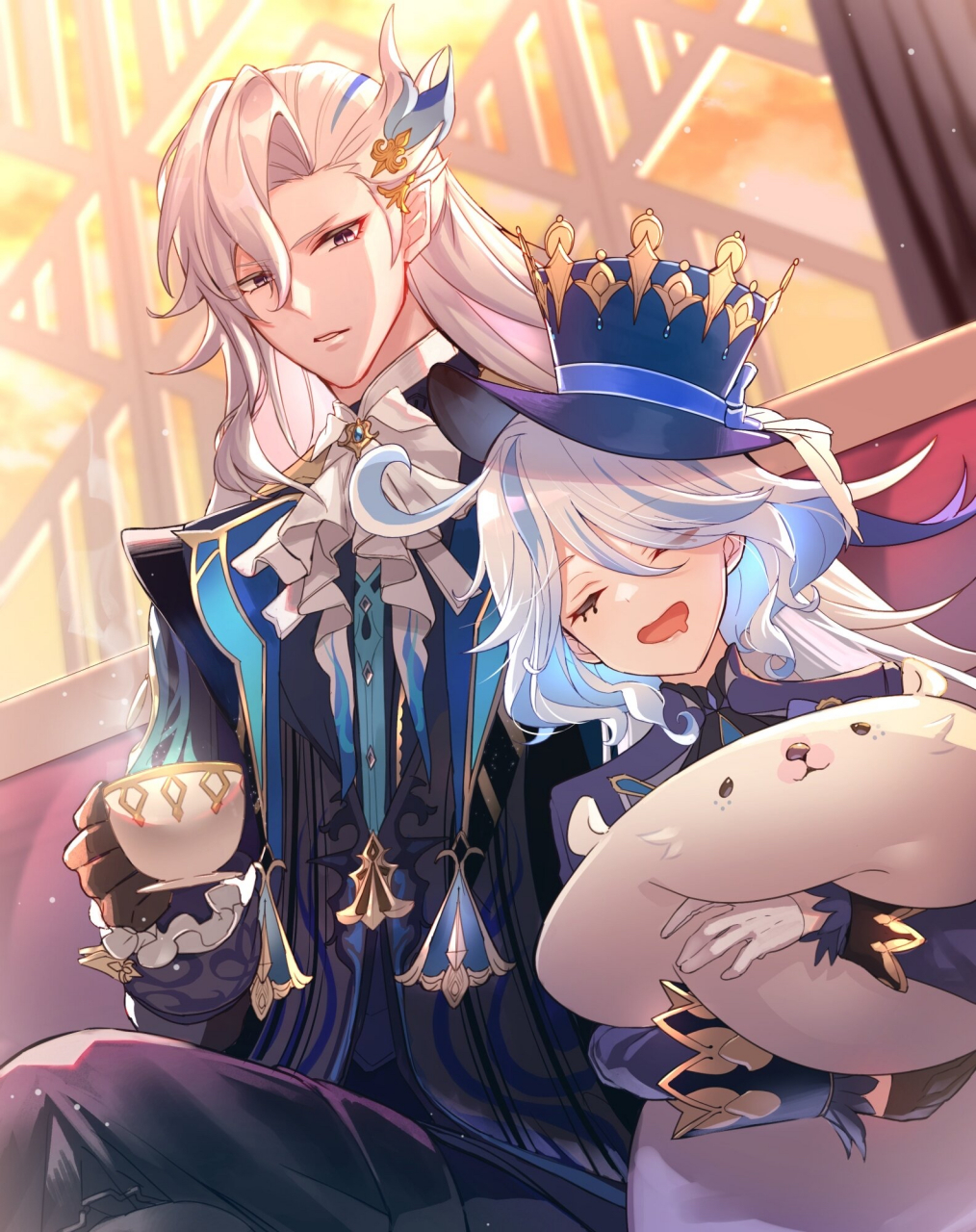 芙宁娜在那维莱特面前,不设防的样子,太可爱了[aws