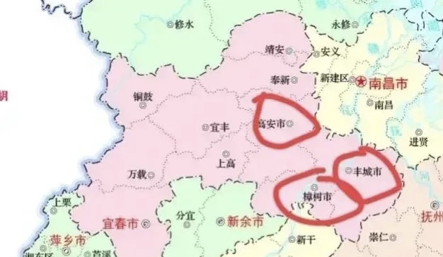 江西宜春市行政區劃:近在咫尺的距離,卻隔了地級市