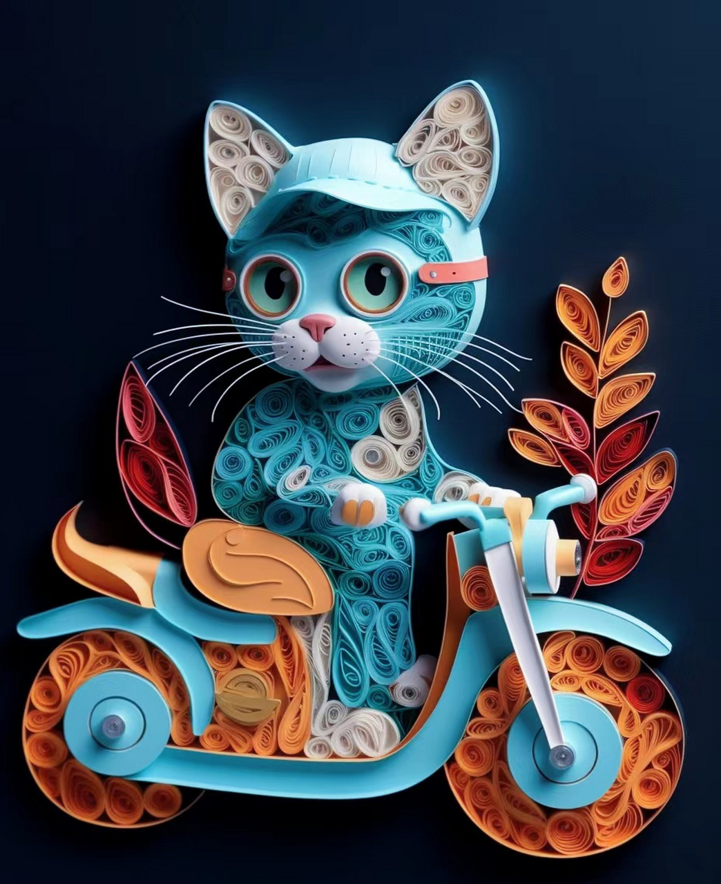 衍纸艺术   快乐的小猫咪