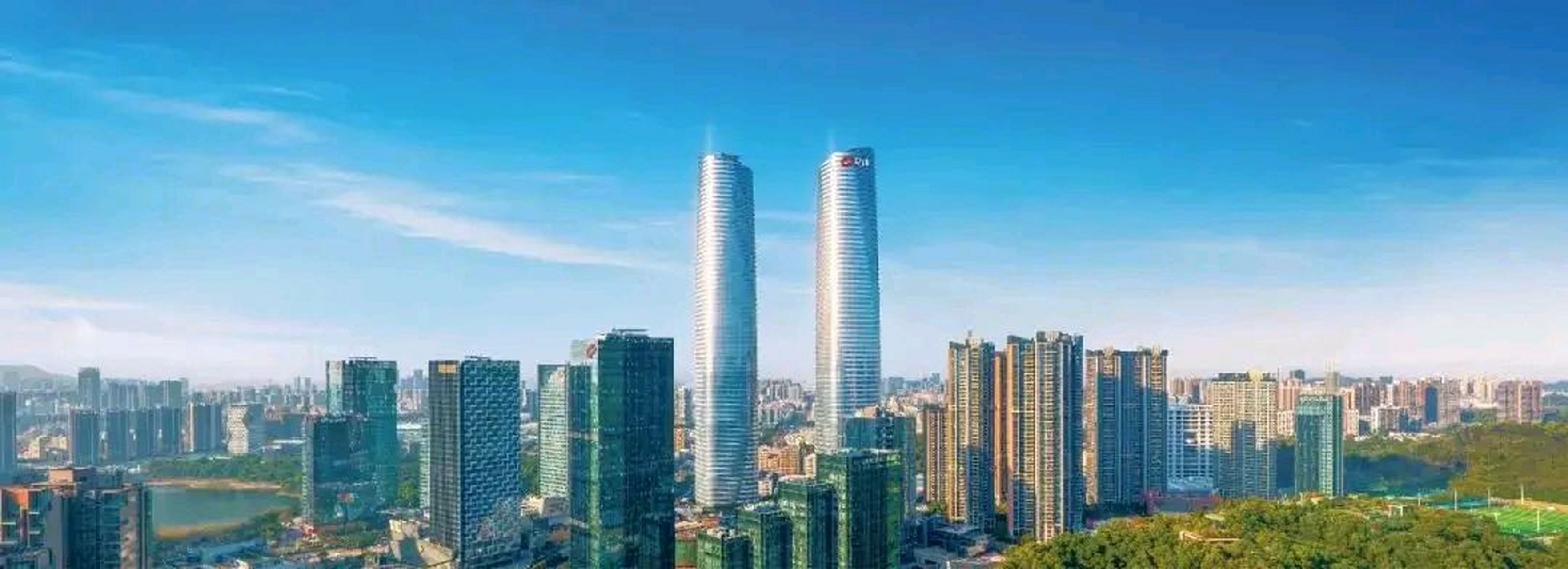 中国最高的双子塔前十名 第一名:深圳星河双子塔 (369米) 第二名:贵阳