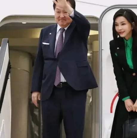 韩国第一夫人终于放大招啦!穿绿裙出席韩非晚宴美翻,十分年轻