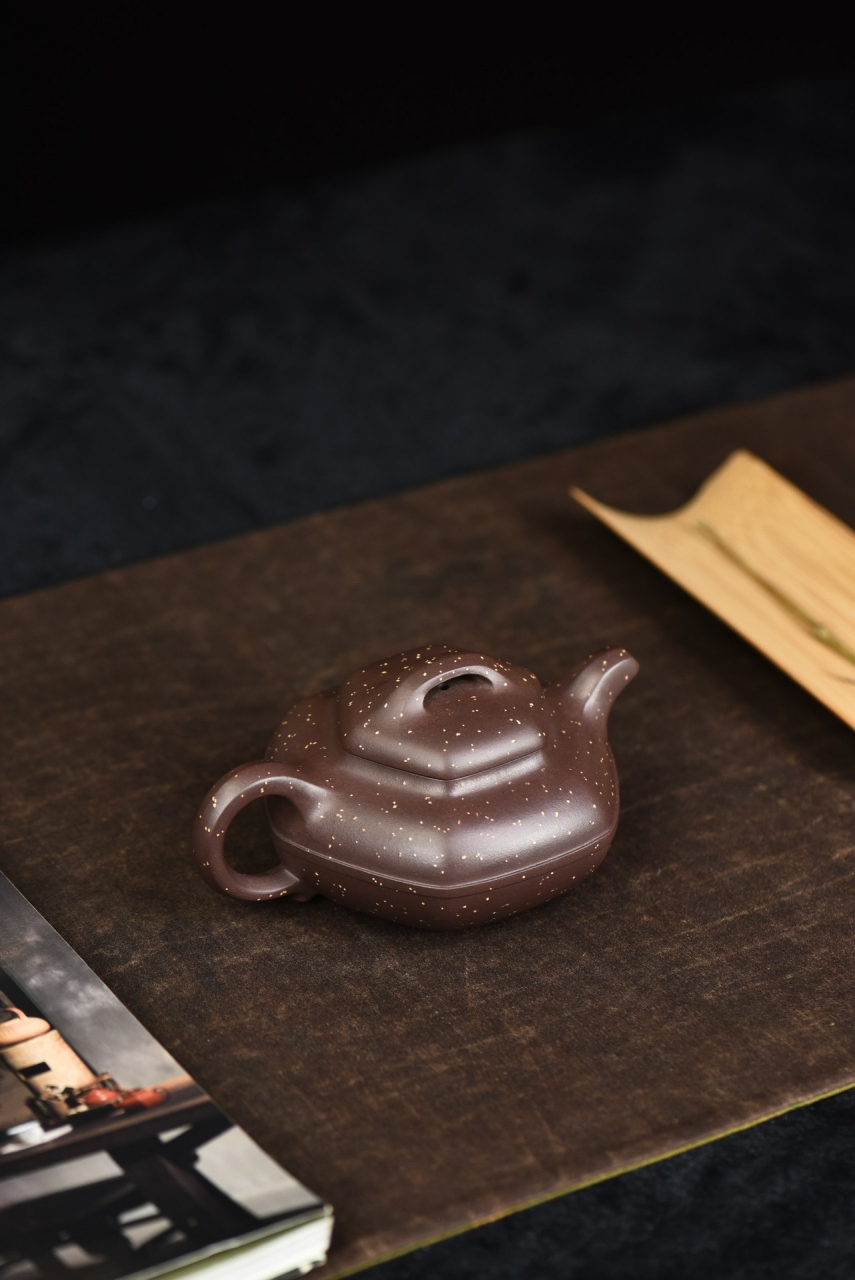 耿浩【六方线圆】 家藏七十年代老紫泥 全手工铺砂 300ml#紫砂壶# #全