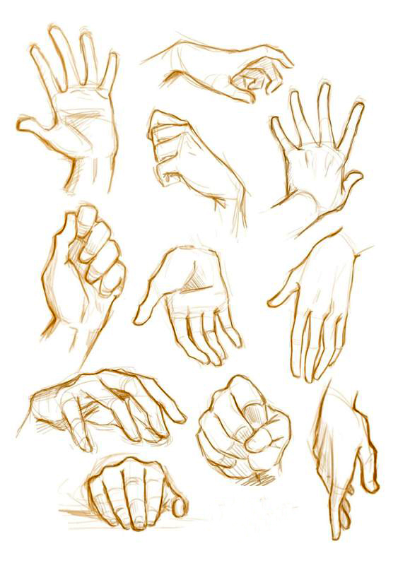 手绘素材参考,手部速写图永远都不嫌多