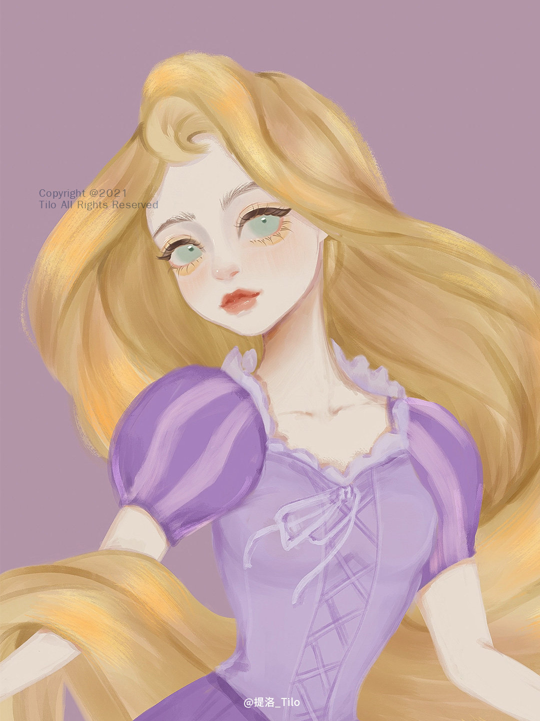 「女生头像」美美的迪士尼公主插画