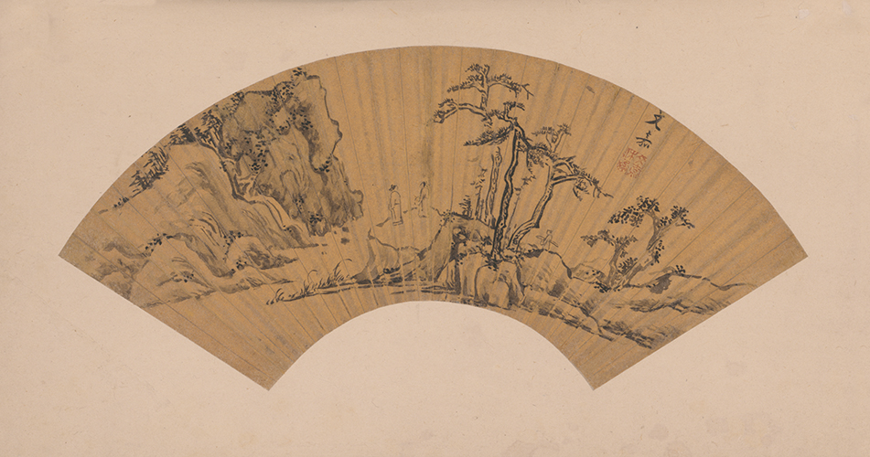 文徵明扇面山水画小品,恬淡香醇,苍劲淋漓