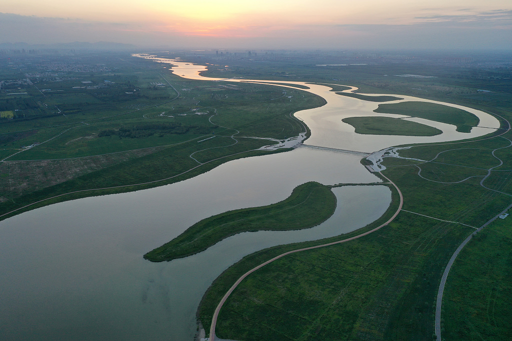 实拍石家庄滹沱河景观