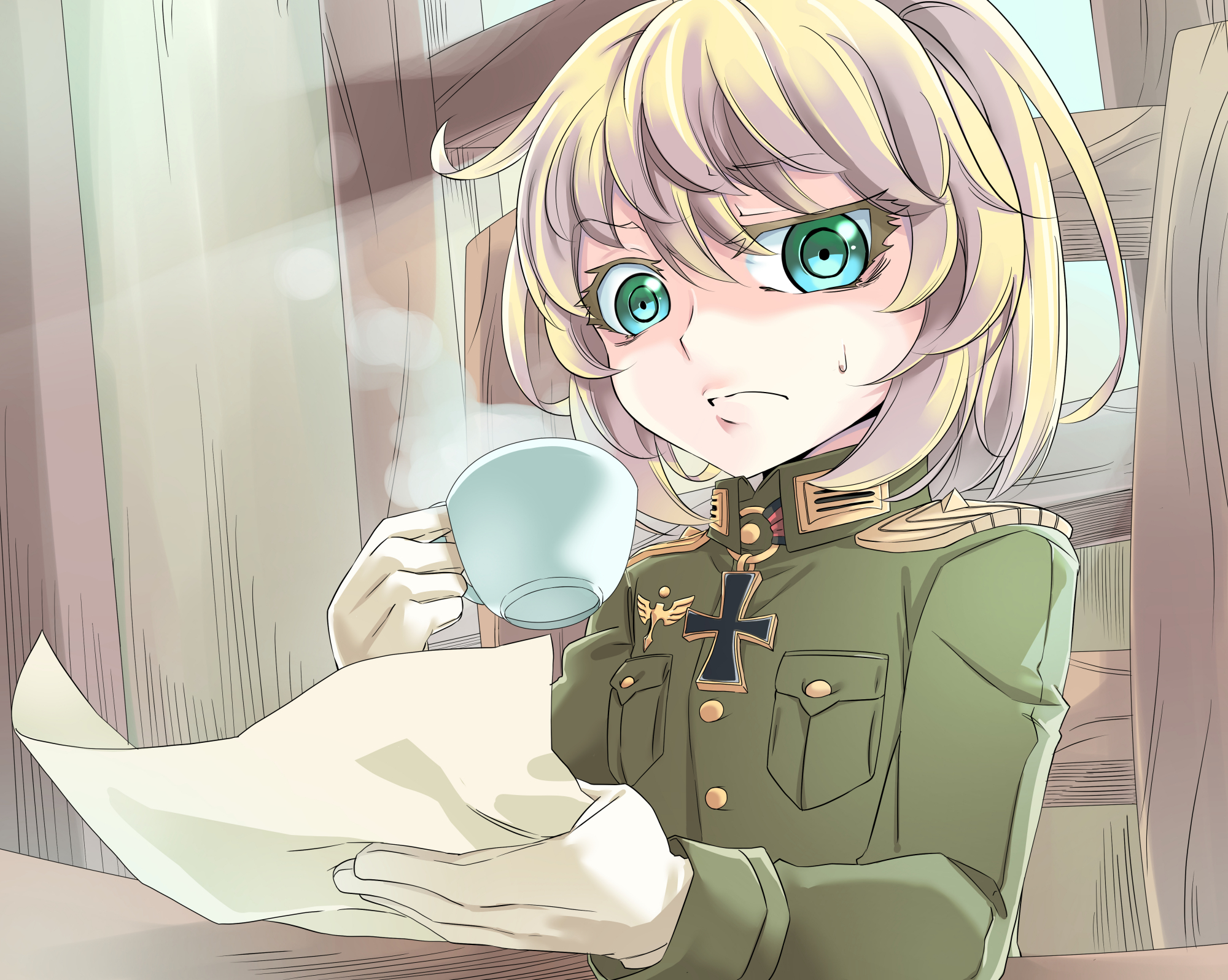 日本二次元动漫《幼女战记》里主角"谭雅"的高清插画壁纸