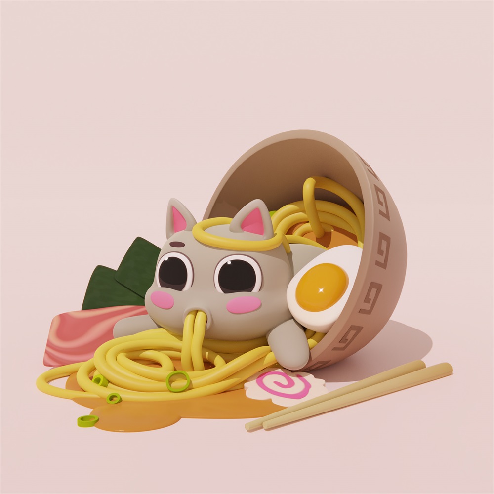呆萌可爱的3d卡通插画作品系列