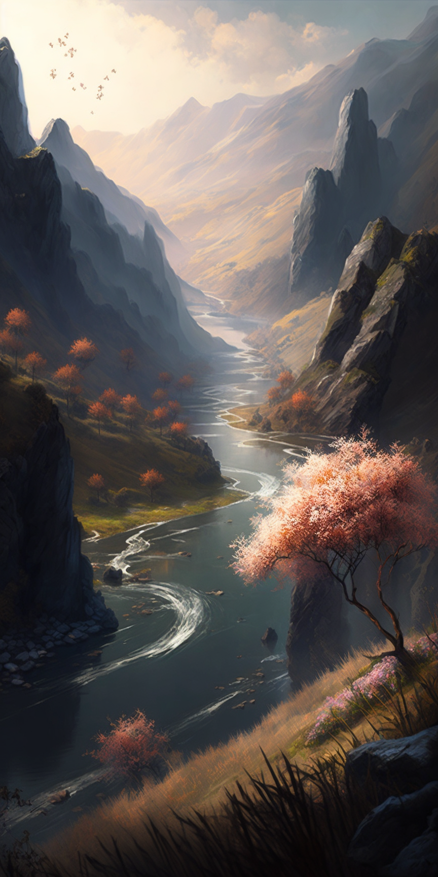 中国山水,俯视朦胧美,高清手机壁纸