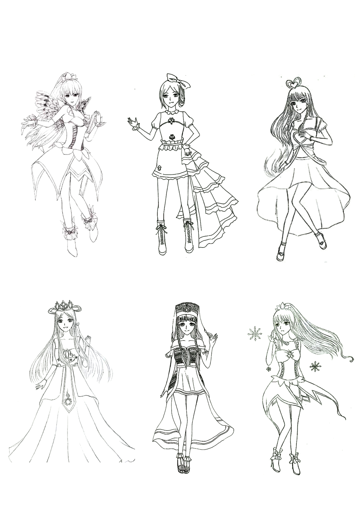 暑假为了让孩子在家少看电视做的叶罗丽,迪士尼,喜羊羊涂色图