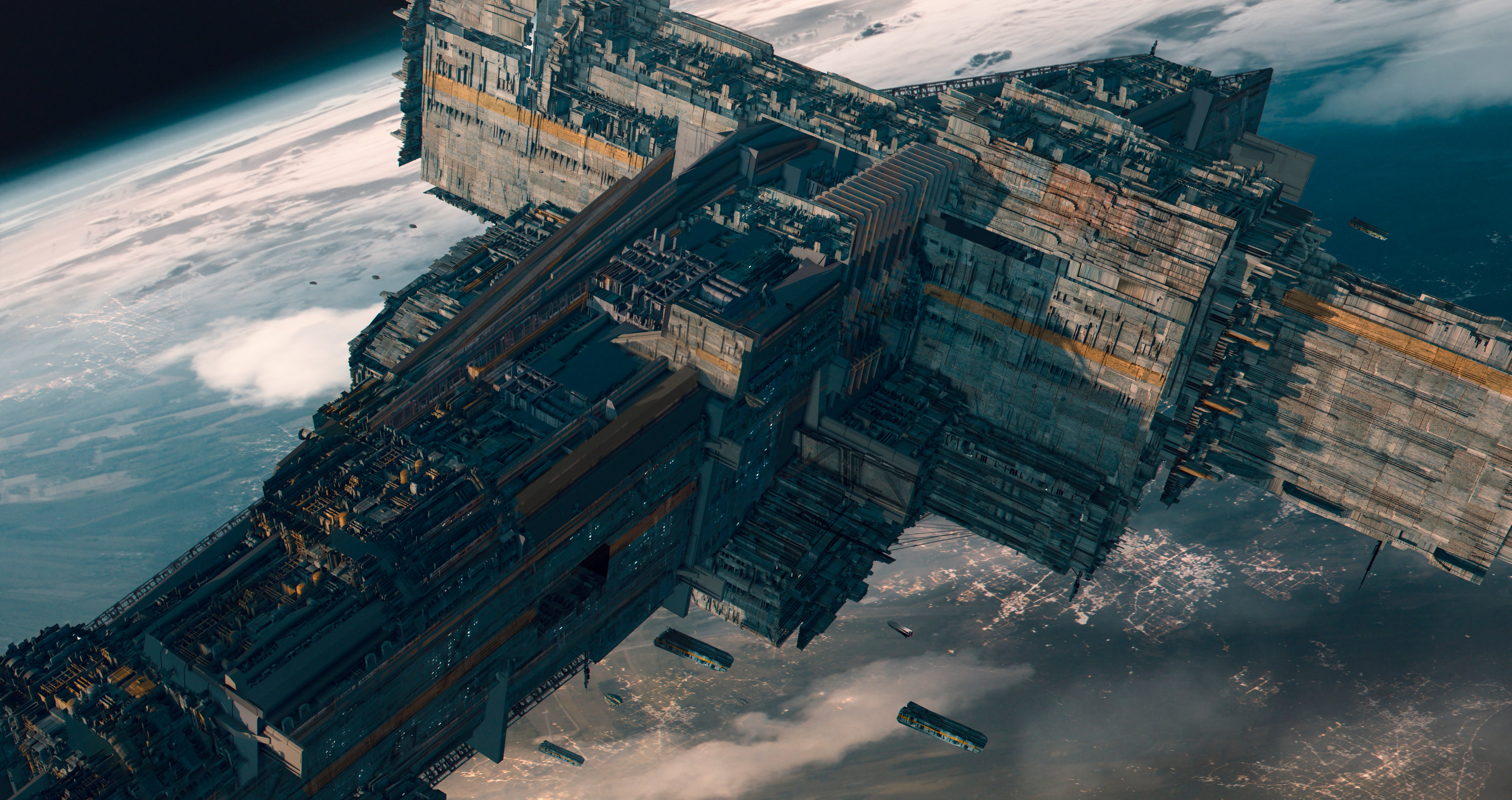 不错的一组科幻飞船系列插画作品!造型帅气看上去很有气势!