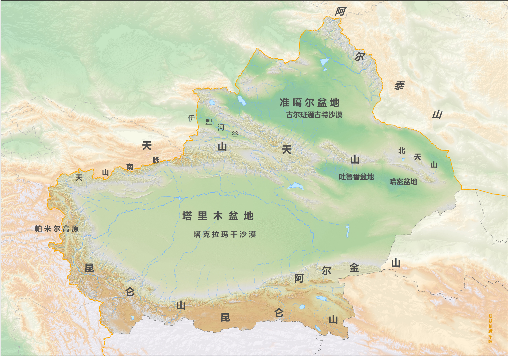 新疆全境高清地图图片