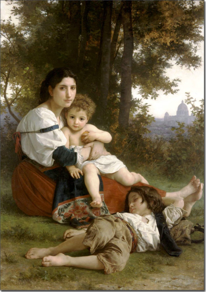 法国学院派画家威廉·阿道夫·布格罗人物肖像油画欣赏