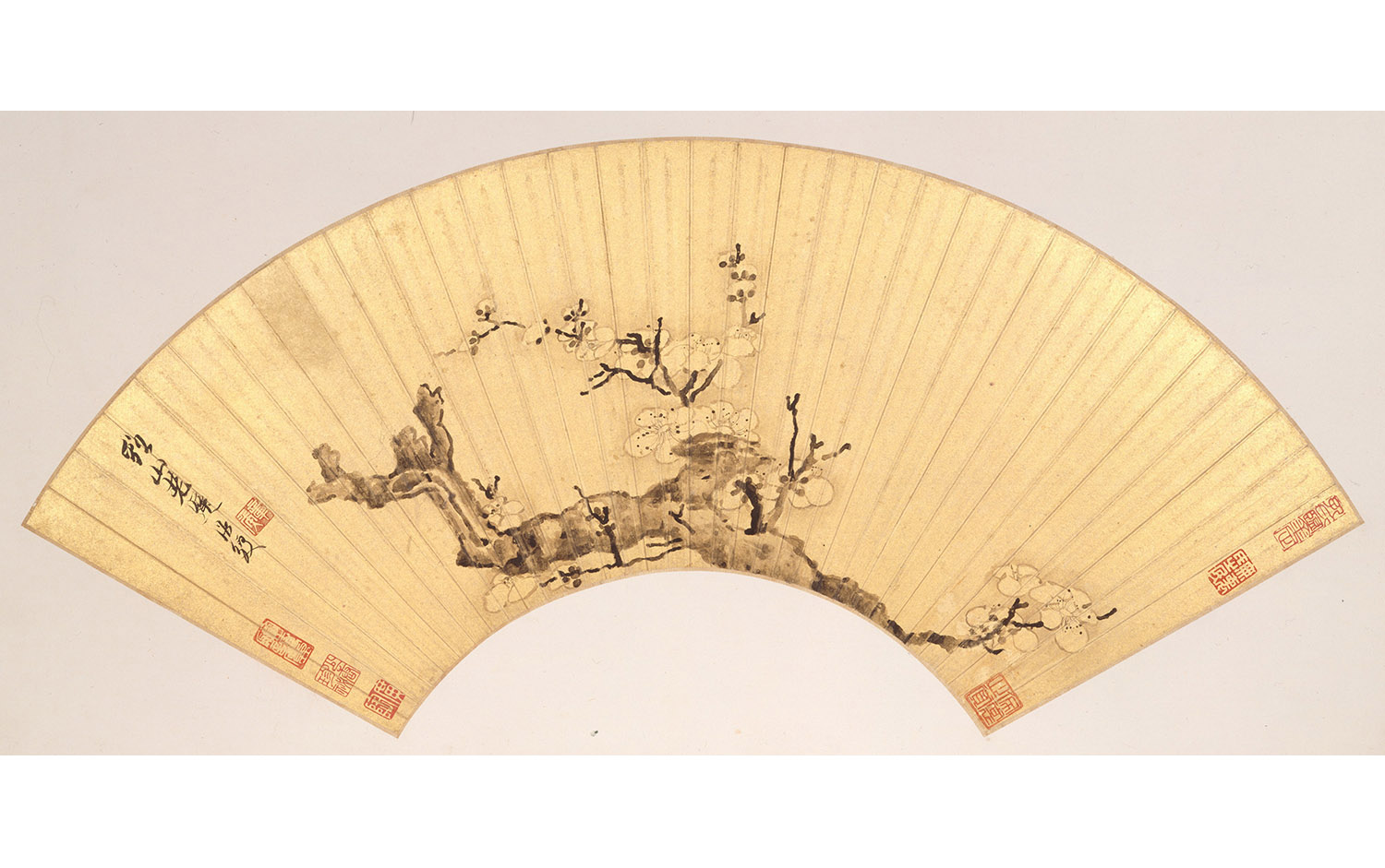 明代 陈洪绶(老莲)林亭清话扇面十二帧