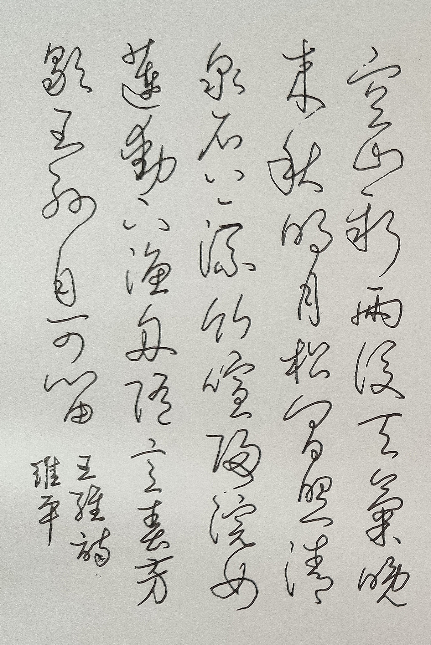 书法名家胡维平钢笔草书,行书 王维《山居秋暝》