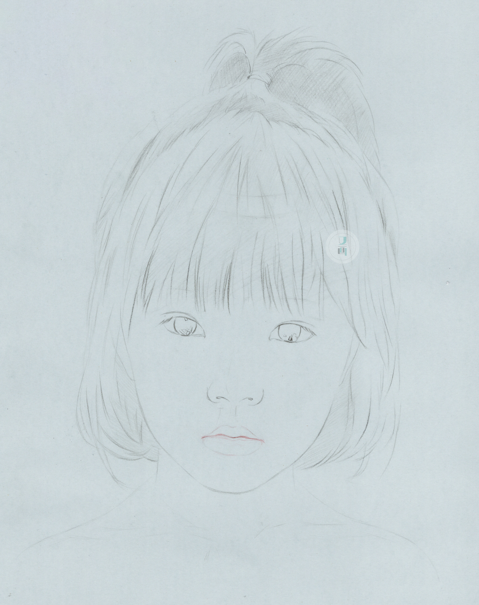 彩铅 写实小女孩人像绘画