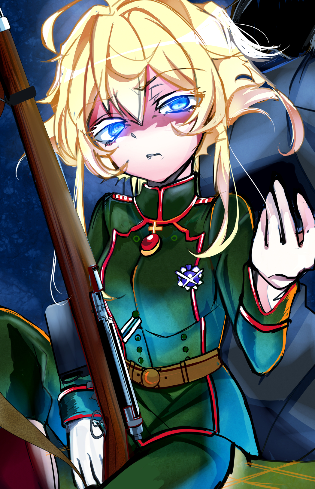 日本战争系列动漫《幼女战记》里可爱女主"谭雅"的插画壁纸