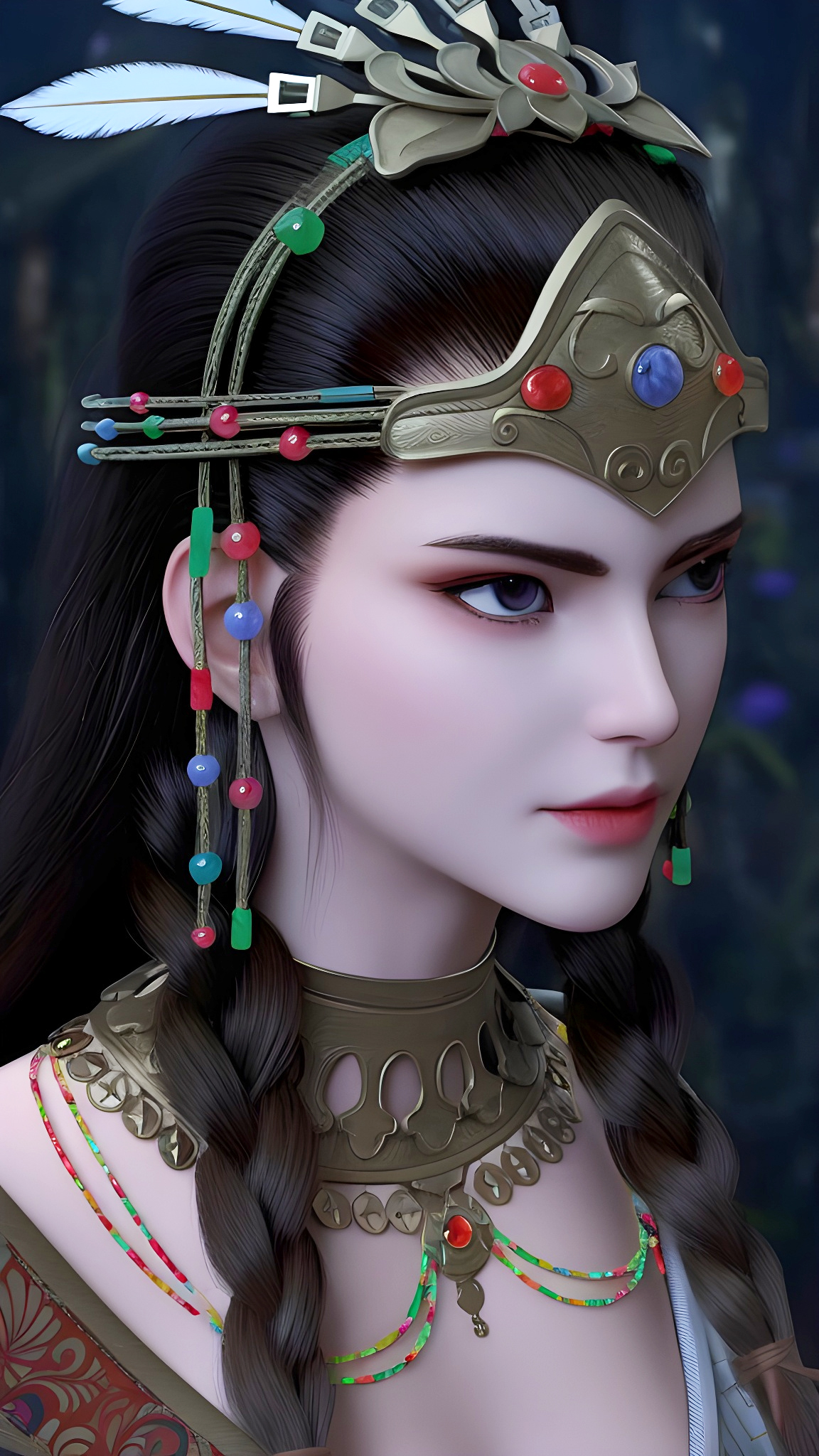 国漫女神|《真阳武神》慕容燕ai精修手机壁纸:完颜乌的弟子