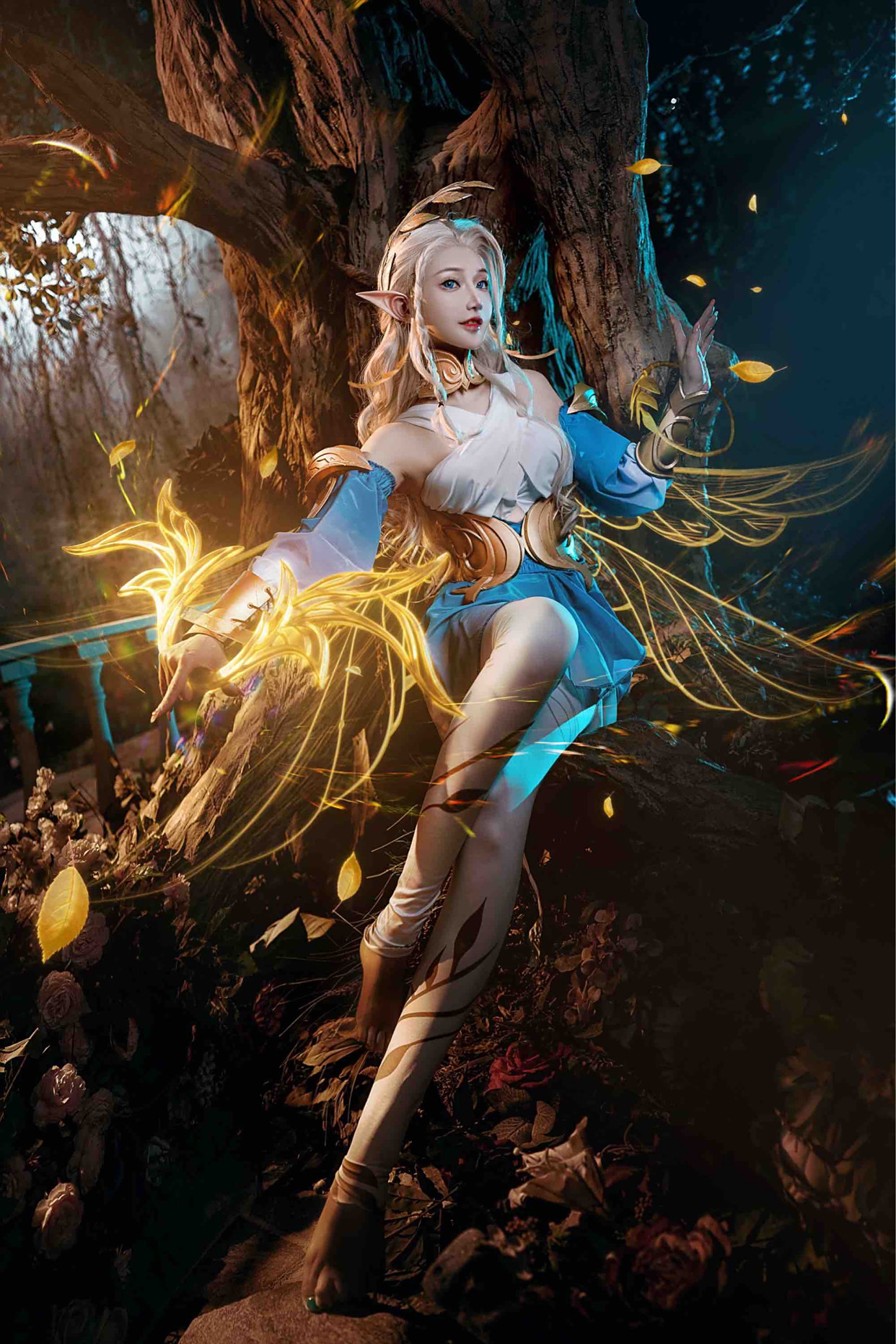 《王者荣耀》王者同人艾琳cos精灵正片经典还原