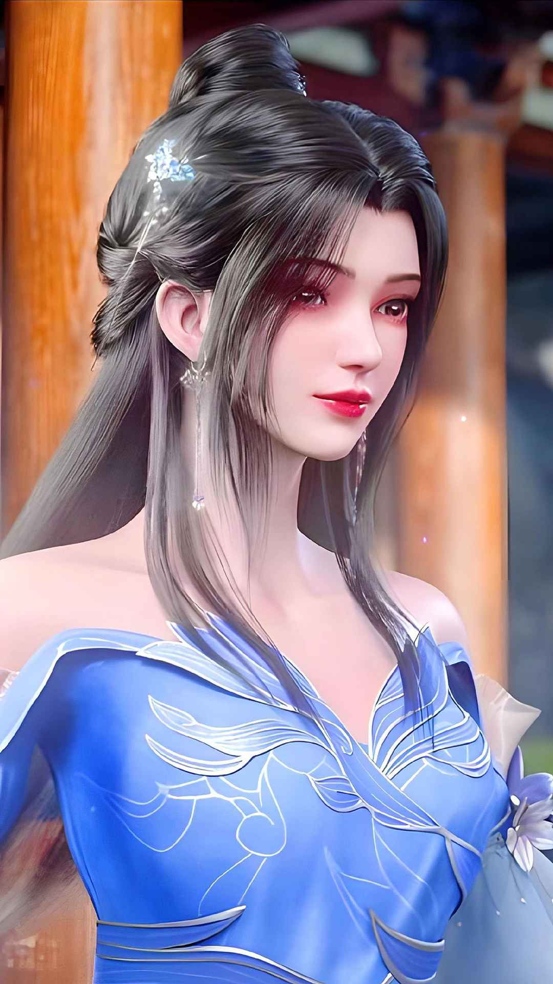 《仙逆》女主角李慕婉ai手机壁纸:柳眉如烟,耀如春华