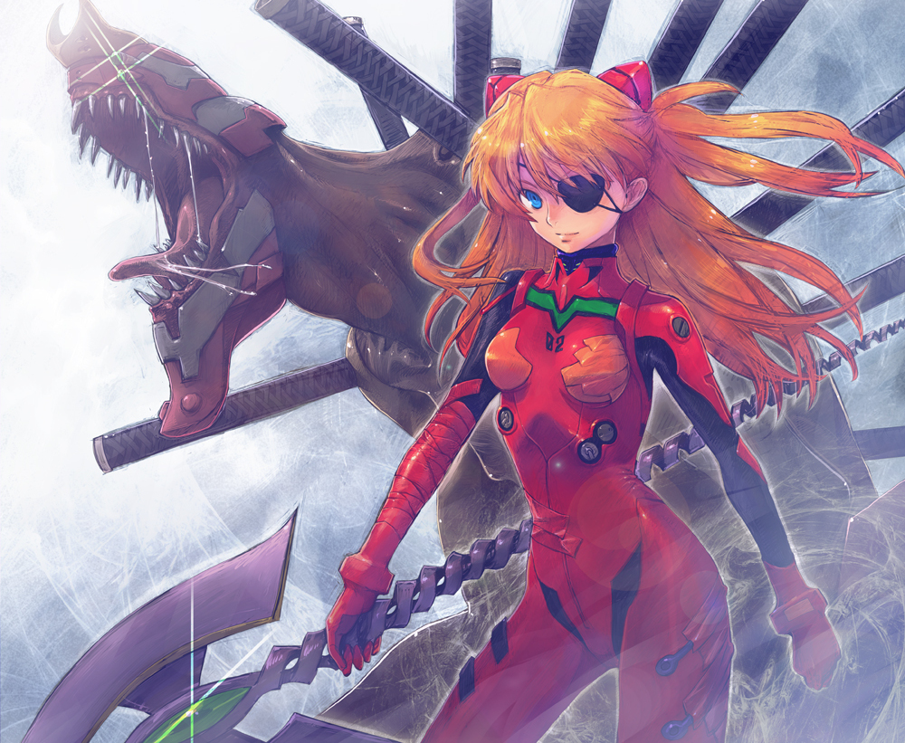 帅气又漂亮的"明日香"的手机插画,来自经典日漫《新世纪eva》