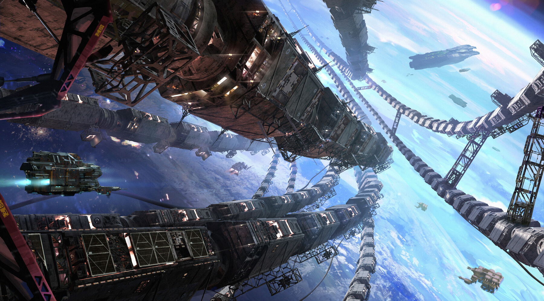 不错的一组科幻场景插画作品!视觉效果震撼