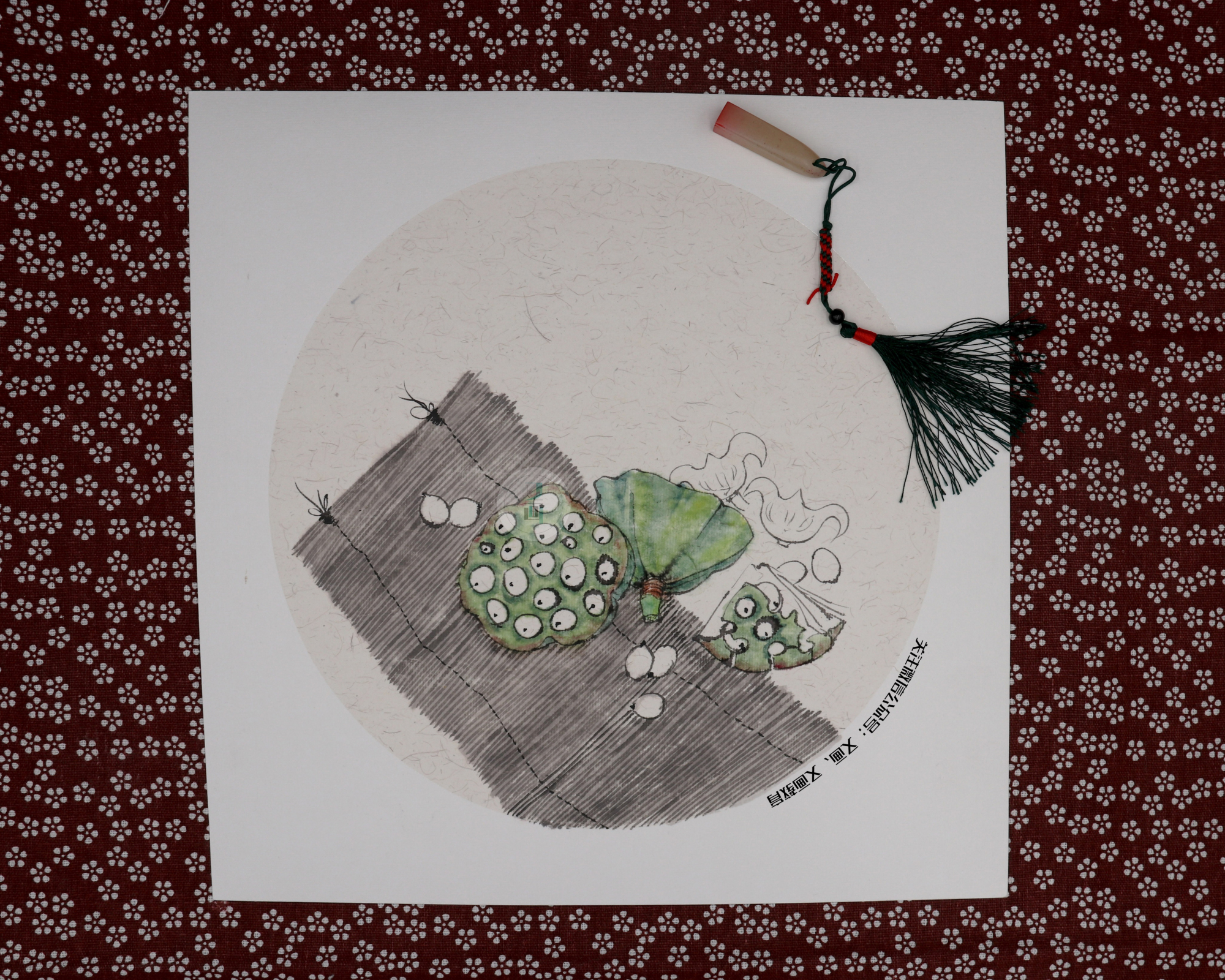 国画 莲子图绘画过程分享