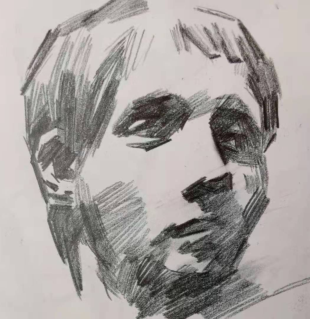 闲时画几笔速写,人物素描头像